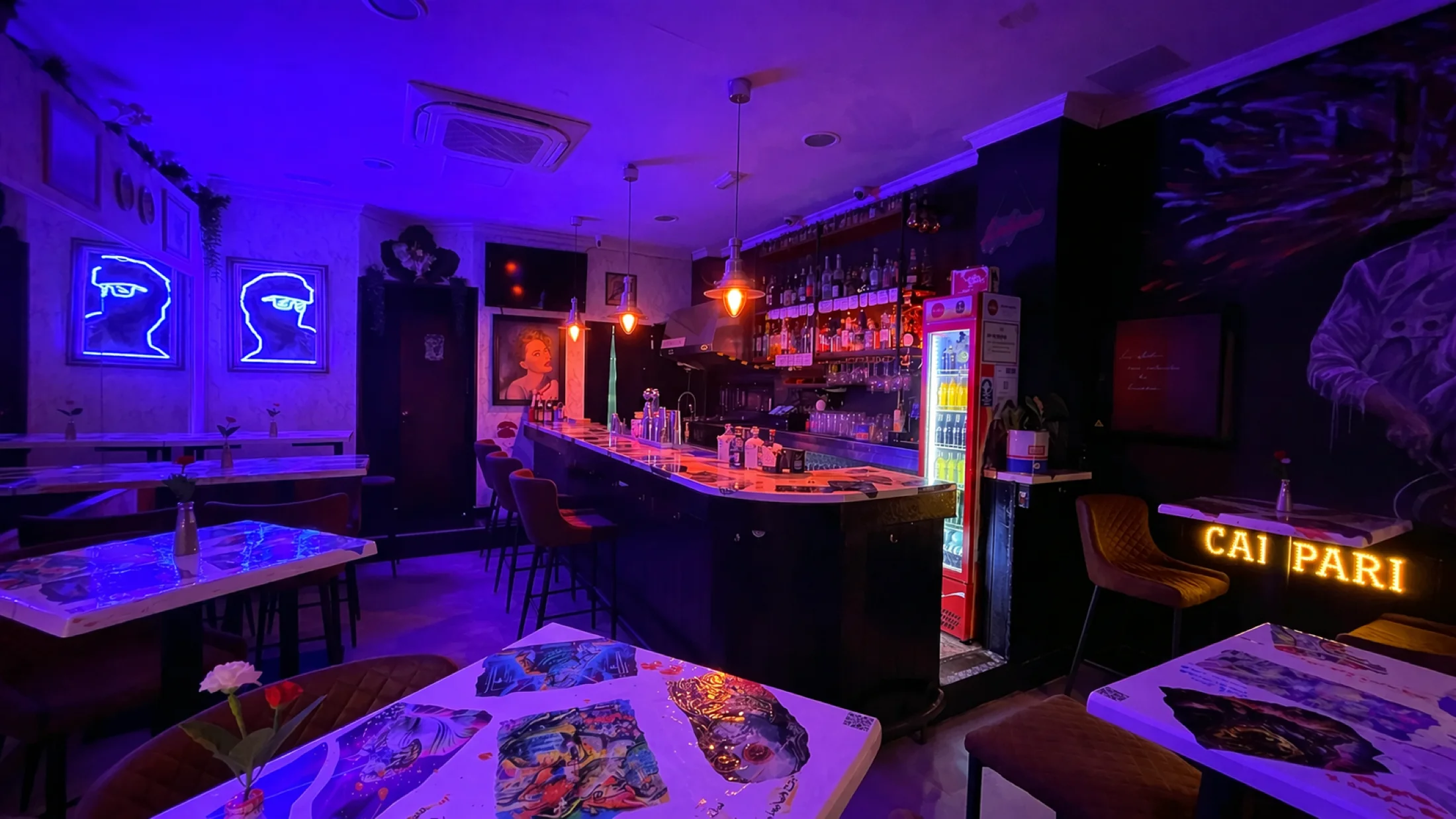 Cocktail bar at night